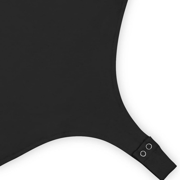 Women's Square Neck Long Sleeve Bodysuit Polka Dots Tops Sheer Basic Jumpsuit - Picture 4 of 7